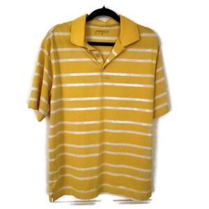 Nike Golf Shirt Yellow And White Activewear Size Medium